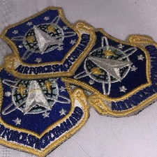 Lot Of 3 Air Force Patch Space Command Hook And Loop On Back Made in USA