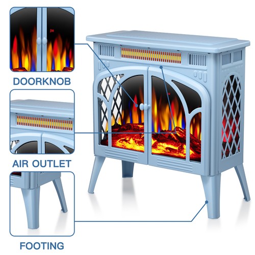 YUKOOL Freestanding Indoor Electric Fireplace Heater, Overheating Protection. - Picture 32 of 48