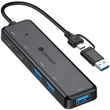 USB 3.0 Hub 5 in 1, USB C Hub, USB C to USB 3.0 Hub Adapter with USB C Power/...