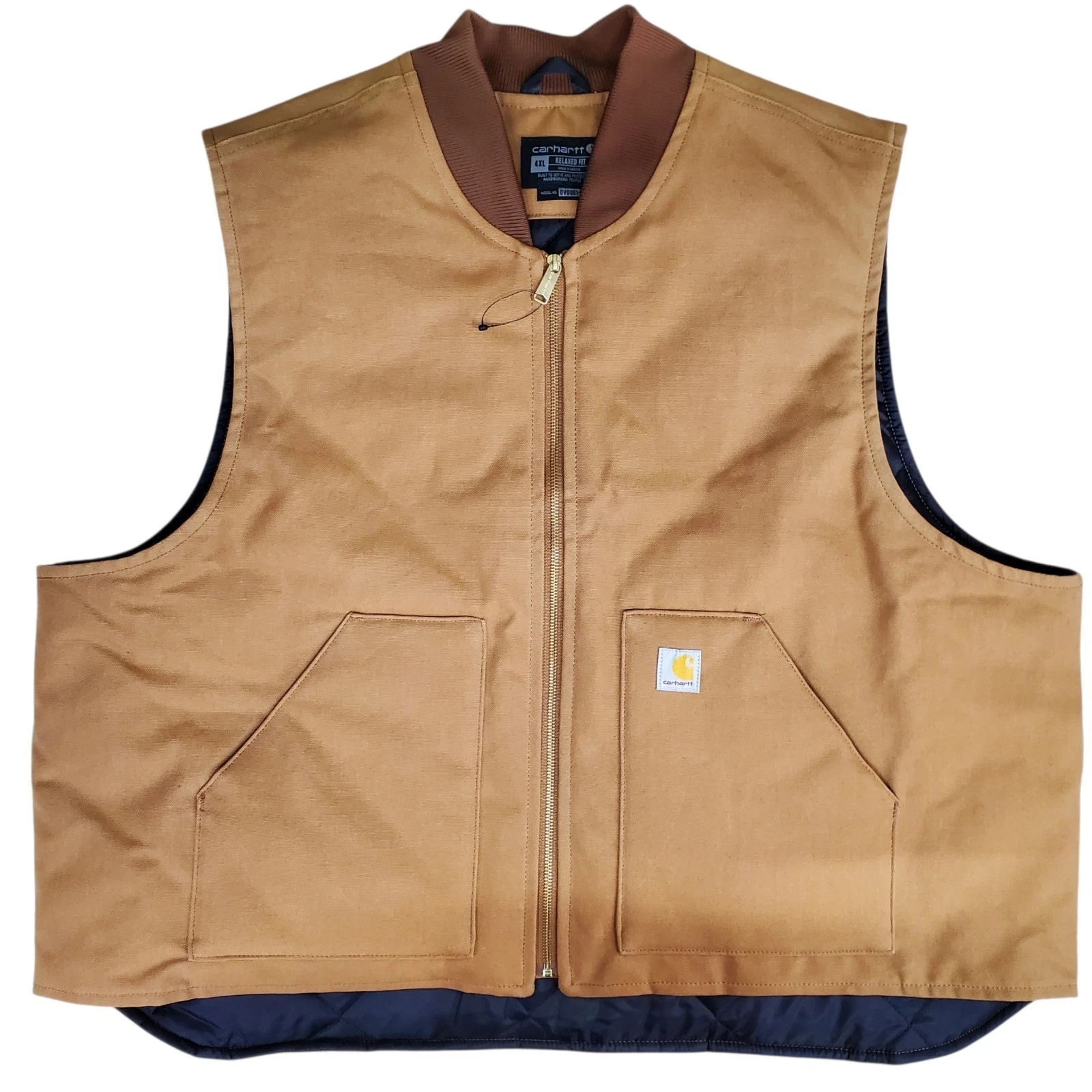 Carhartt Chestnut Tan Brown Duck Quilted Insulated Work Vest Men’s Size 4XL