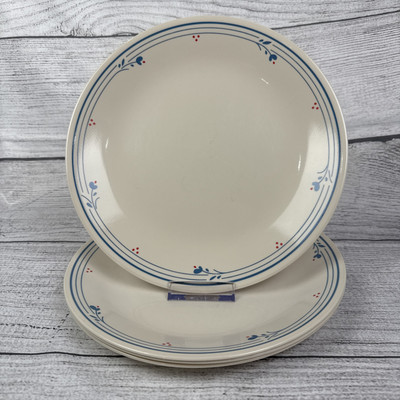 Corning Corelle Country Violets Dinner Plates 10.25'' Set of 4 Sandstone Blue