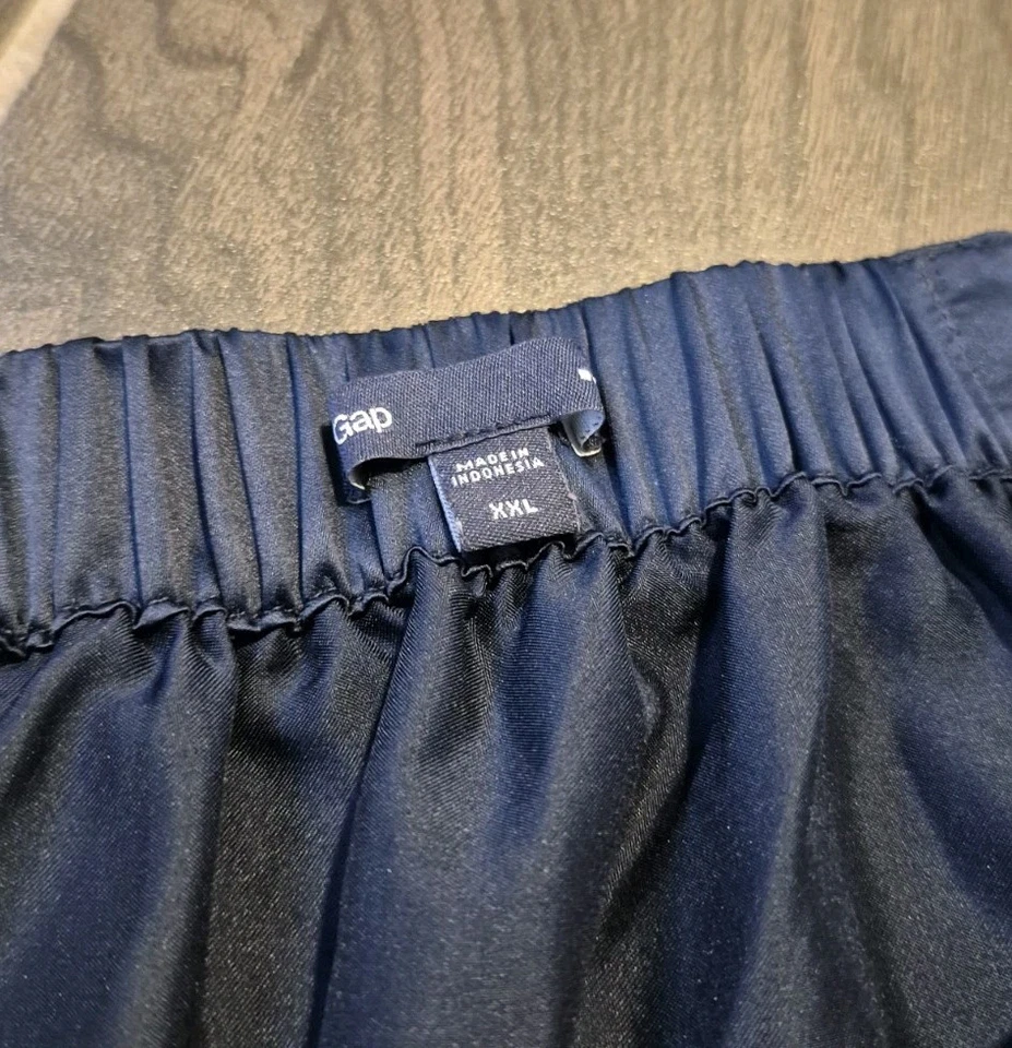 Falda sin cordones de satén Gap para mujer azul cintura elástica midi talla Xxlarge 2XL Foto 3 de 4