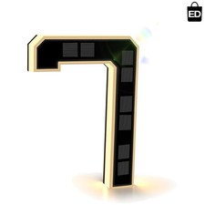 ISUNMEA 9 Inch Solar Lighted House Numbers for Outside, Light Up 9IN, 7-Black