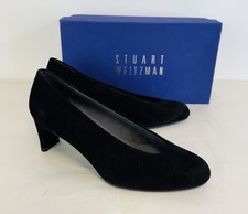 Stuart Weitzman x Russell Bromely Black Suede Women?s Court Pumps Size UK 4, NEW