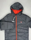 Spyder Mens Down Puffer Jacket Full Zip Hooded Coat Black Sz M