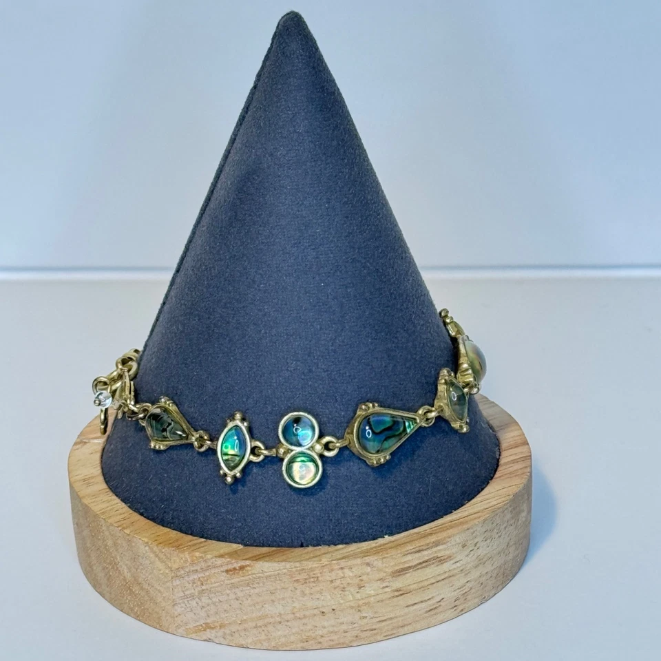 Lucky Brand Link Bracelet Abalone Shell Gold Tone - Image 4 of 4