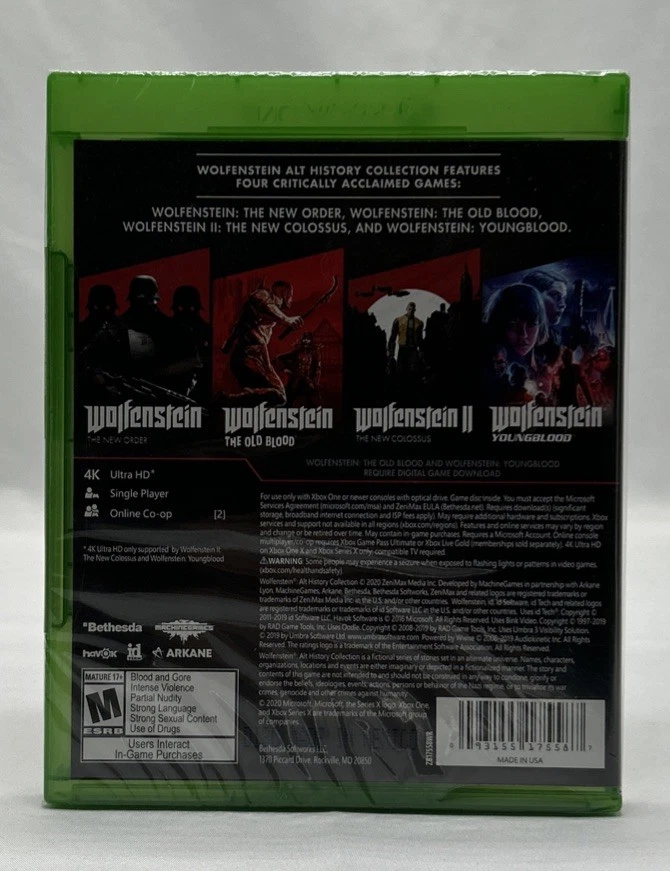 Wolfenstein Alt History Collection for Microsoft Xbox One Series X **BRAND NEW** - Image 2 of 4
