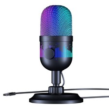 USB LED Microphone for Enhances Sound in Gaming and Broadcasting 70.87in Cord