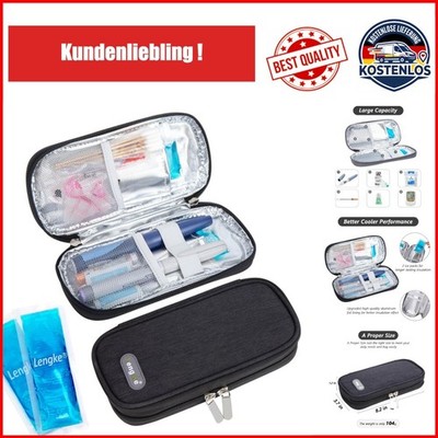 SUNMON Kühltasche für Insulin mit Kühlakkus, wasserdicht, schwarz