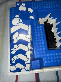 LEGO 32x32 Raised Baseplate 2552 Blue White Mountain Ice Canyon Ramp Pit 6983