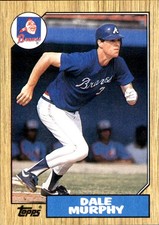 Dale Murphy 1987 Topps #490 Atlanta Braves FREE SHIPPING AutographDen