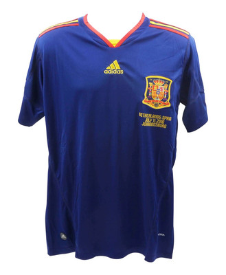 Xavi Hernandez Signed 2010 World Cup Final Spain Soccer Jersey