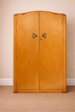 Vintage Art Deco Gentleman's Wardrobe, Double, Bedroom Furniture, Armourie