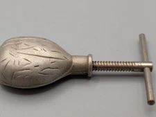 Cast Iron Table Nut Cracker 1930’s Vintage Screw Type Walnut Shaped 6 1/4" Tall