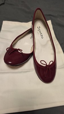 Repetto Cendrillon Ballet Flats Burgundy Patent Red  Size 38 , US 8 Womens