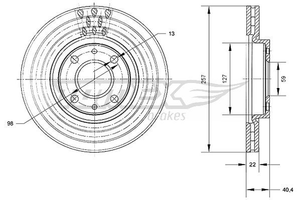 Tomex Brakes 2X Bremsscheibe Vorne BelüFtet FüR Fiat 500E Alfa Romeo Mito 332-image