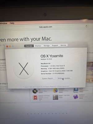Apple MacBook Air 13'' Intel Core i5 4GB RAM 128GB SSD OS X Yosemite Silver