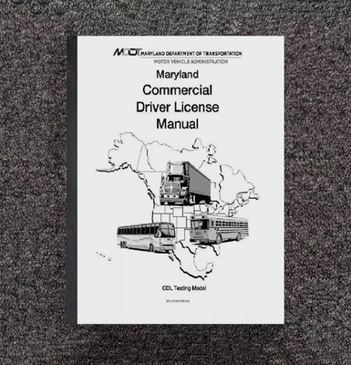 MD Driver's License Training Manual Fits Maryland CDL Commercial Study Guide