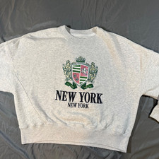 Abercrombie  Fitch New York Sweatshirt Soft A F Collection Womens Medium Gray