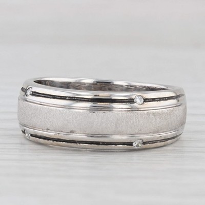 Vera Wang Love Men's Wedding Band Diamond 14k White Gold Size 10 Ring