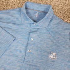 Johnnie O Featherweight Mens Medium Solid Blue Performance Stretch Polo SS