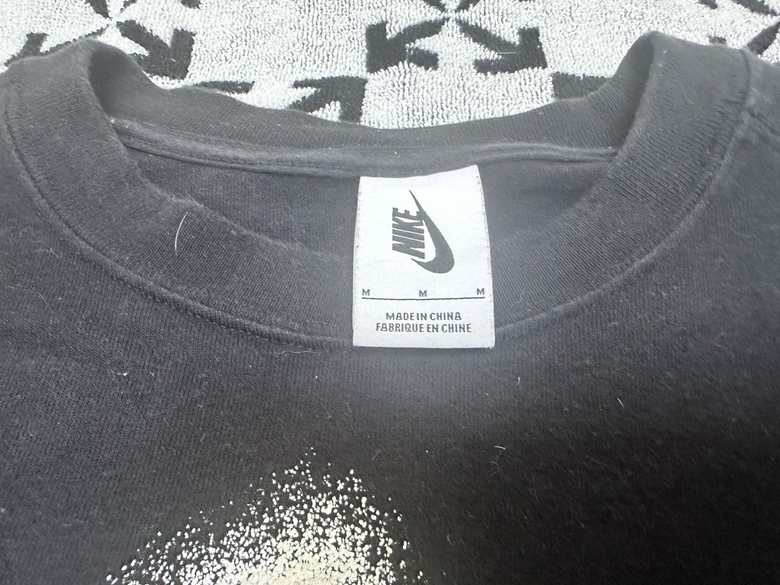 OFF WHITE X NIKE T shirt Nike X Off bianca manica corta taglia M maglietta media a pois con etichetta