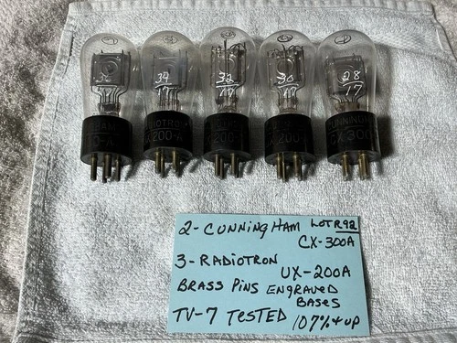 5 ANTIQUE GLOBE Vacuum TUBES UX-200A RCA 200A CX-300A Tube RADIO AMPLIFIER VTG