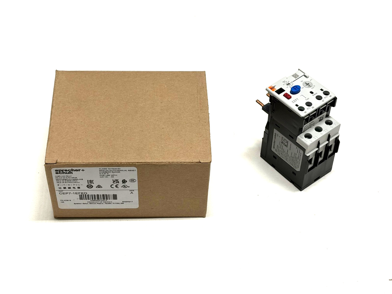 Sprecher + Schuh CEP7-1EFED Overload Relay 5.4-27-Amp