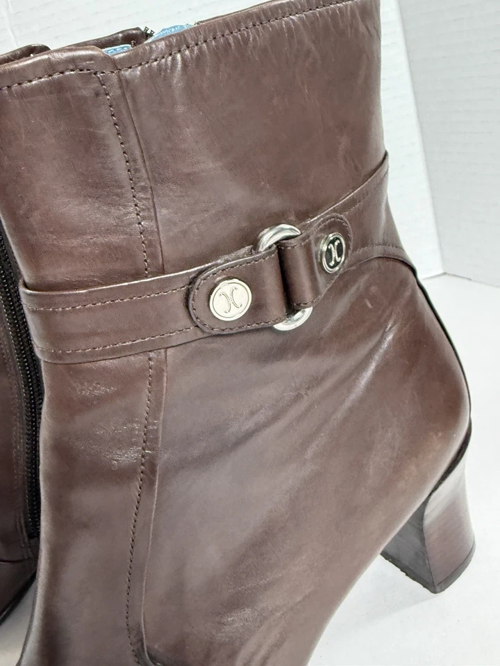 Cole Haan 踝靴高跟鞋拉链棕色皮革 7.5 B 码 — 第 4/4 张图片