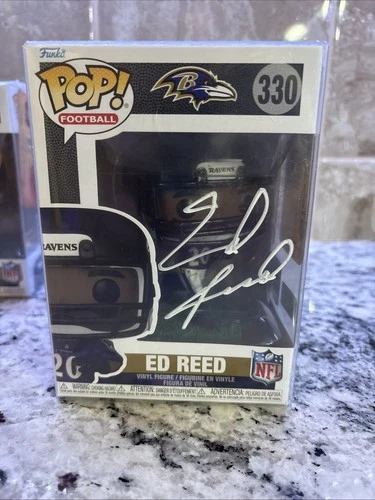 Funko Pop NFL Legend Ravens - Signed Ed Reed Figure w/ COA HOF Safety 🔥