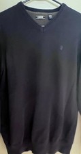 IZOD Navy Blue V-Beck Men's Long Sleeve Sweater Large