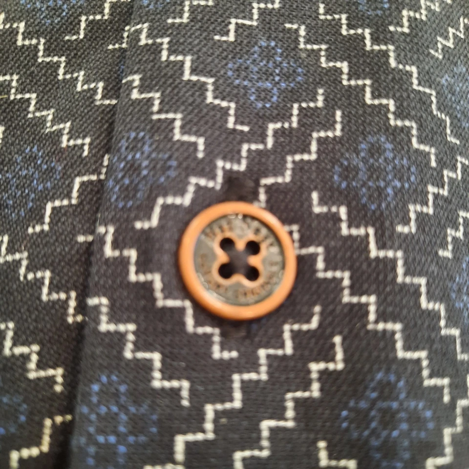 Camisa de seda Nat Nast Luxury Original manga corta geométrica abotonada para hombre XXL  Foto 4 de 4