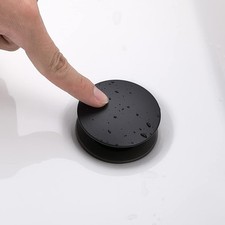 Matte Black ABS Pop Up Sink Drain with Overflow for Bathroom Vessel Sink Lava...