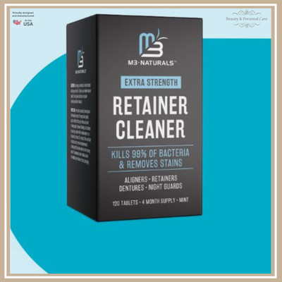 Extra Strength Retainer Cleaner Tablets 120 Count Mint Denture Whitening Cleaner
