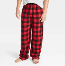 Wondershop Mens Fleece Lounge Pajamas Sz Small Buffalo Plaid Red Black Pajama