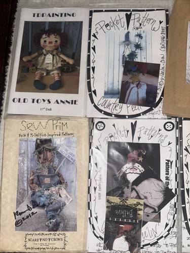 10 primitive doll sewing patterns, assorted lot, primitive, doll figure patterns - Picture 2 of 15