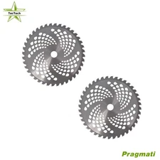 2 Pack 10" x 40T Carbide Tip Brush Blades For Cutter, Trimmer, Weed Eater
