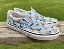 Vans Classic Slip On Blue Floatie Sharks Kids Boys Shoes Size 3.5 Youth
