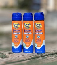 Lot of 3  BANANA BOAT SPORT Sunscreen Spray SPF30 CoolZone Travel Size 1.8 oz