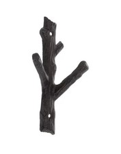 Tree Branch Double Wall Hook Cast Iron Rustic Key Towel Coat Hanger Heavy Duty