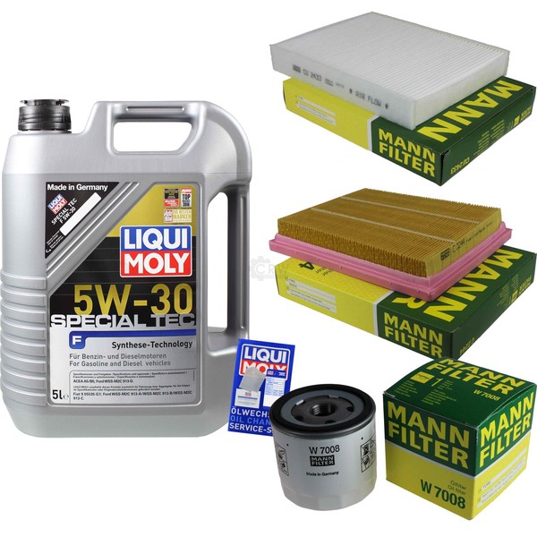 Mann Inspektionspaket 5L Liqui Moly 5W-30 FüR Ford Fiesta V 1.25 16V 1.4-image