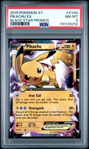 2015 POKEMON XY BLACK STAR PROMOS PIKACHU EX #XY84 PSA 8 NM #130126258