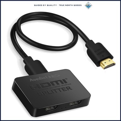 HDMI Splitter 1 in 2 Out, 8K UHD Resolution for Gaming and Home Theatre Setup