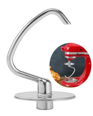 Stainless Steel Dough Hook Attachment for KitchenAid 4.5QT-5 Quart Bowl Tilt-...