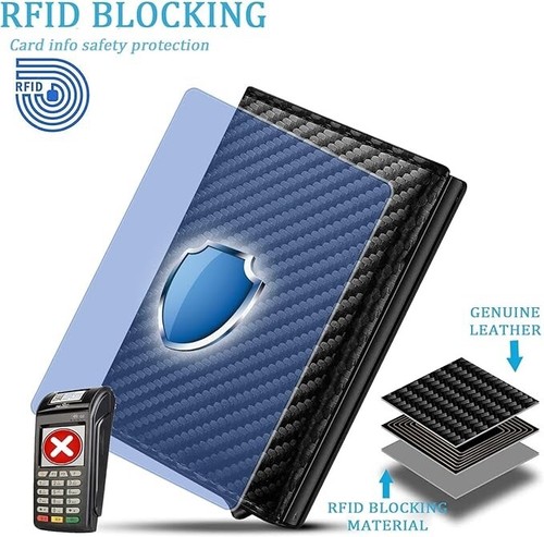 Wallet for Men with AirTag Holder Slim Minimalist RFID Blocking Smart Wallet - Picture 6 of 6