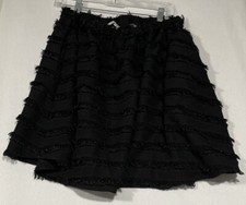 H M Girls SZ 12 Black Ruffle Pockets Skirt