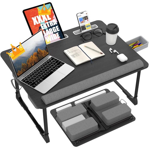 Large Lap Desk, XXXL 26.4x20 Extra Large Laptop Tray, Multifunctional Folding La