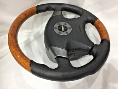 NISSAN Genuine Laurel C35 MOMO Wood Steering Wheel Leather