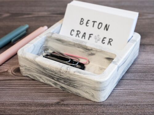 Black Concrete Paper Clip Holder for Desk Organizer Office Stationery Organizer - Picture 3 of 4