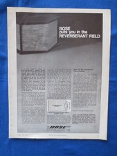 Bose 901 Speakers "Reverberate" Magazine Ad Audio Mag July 1969